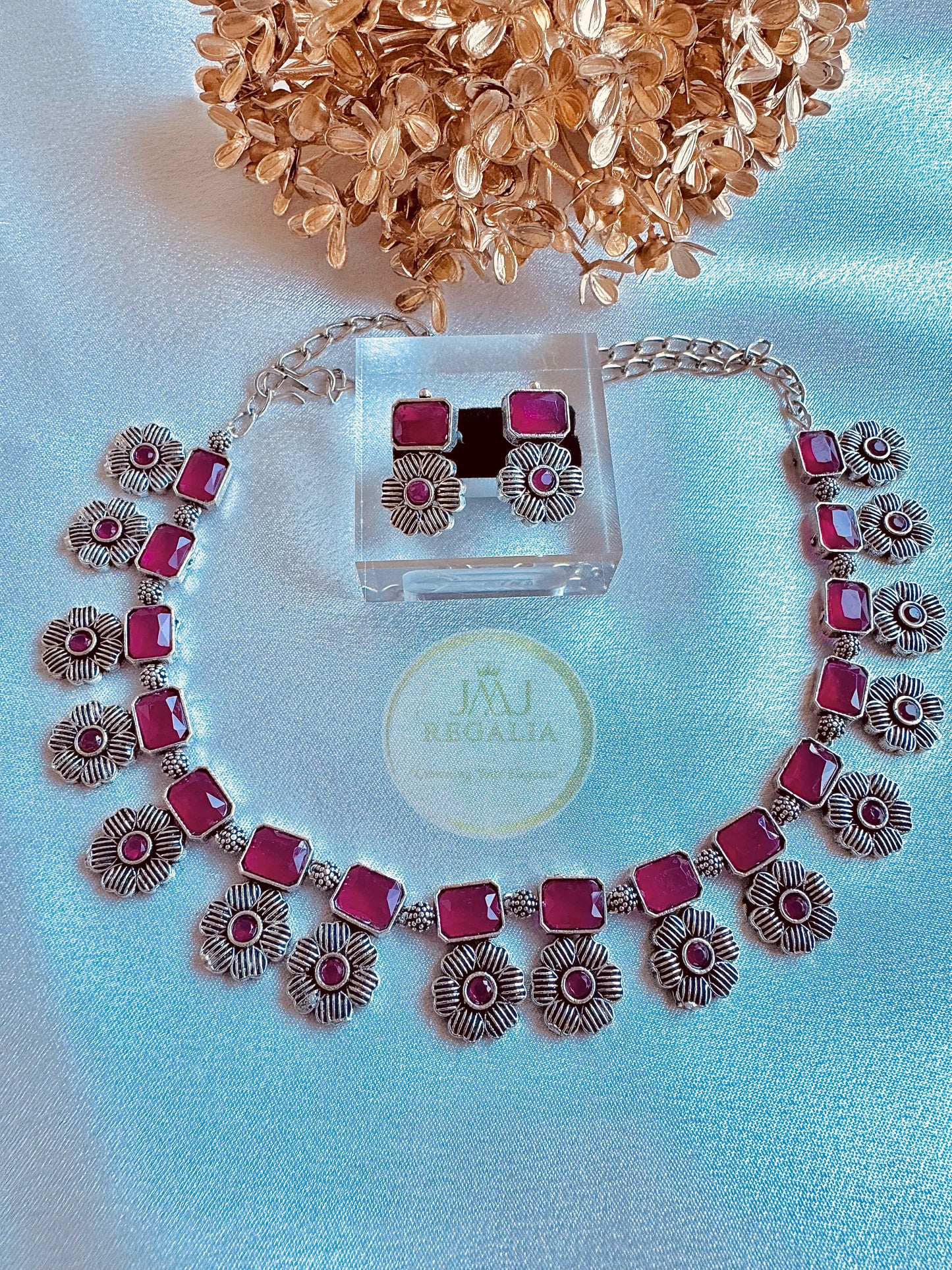 Celestial Rose - Silver Antique Oxidized flower