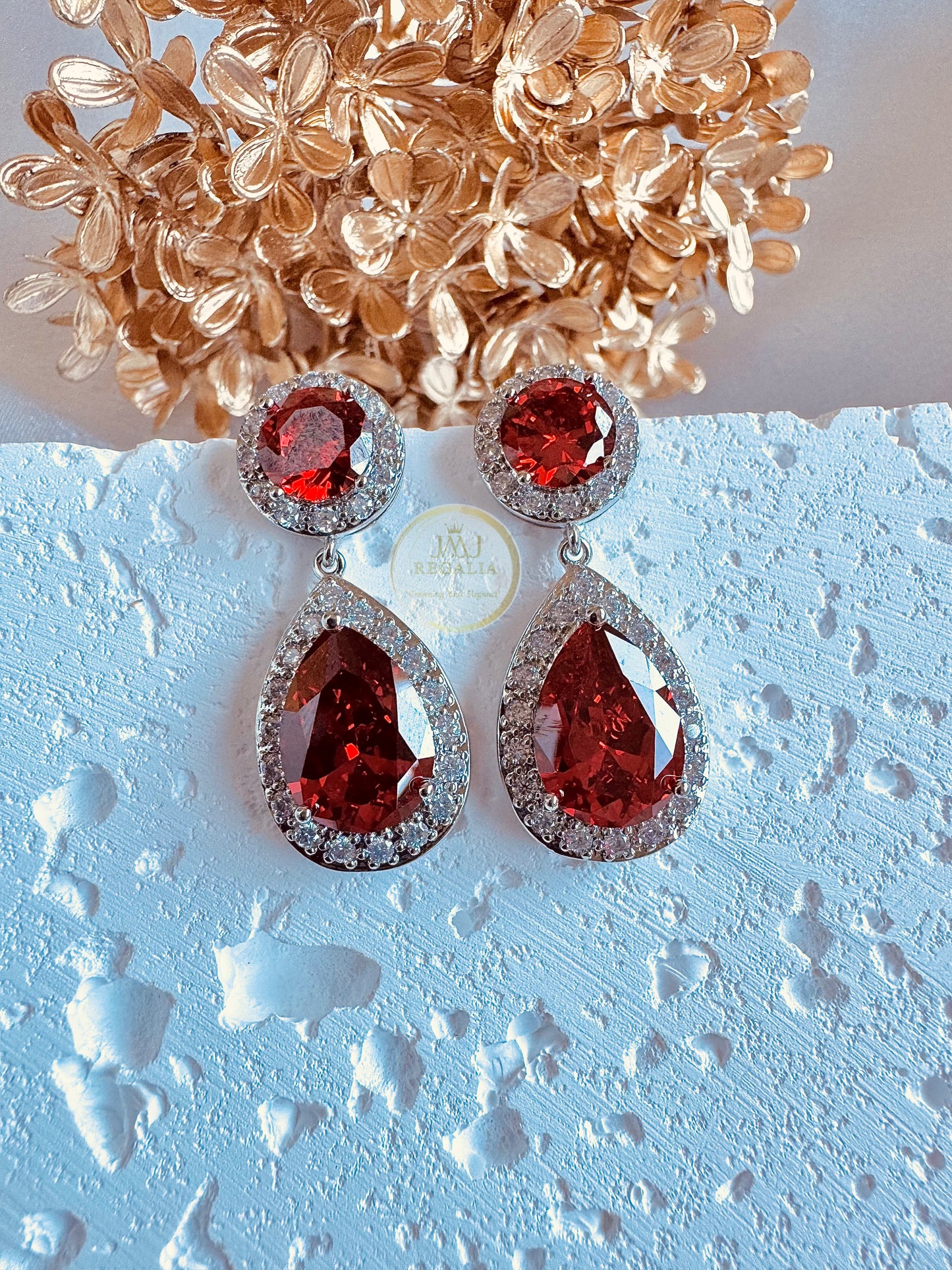 Crystal Tiara - Elegant AD stone Earrings
