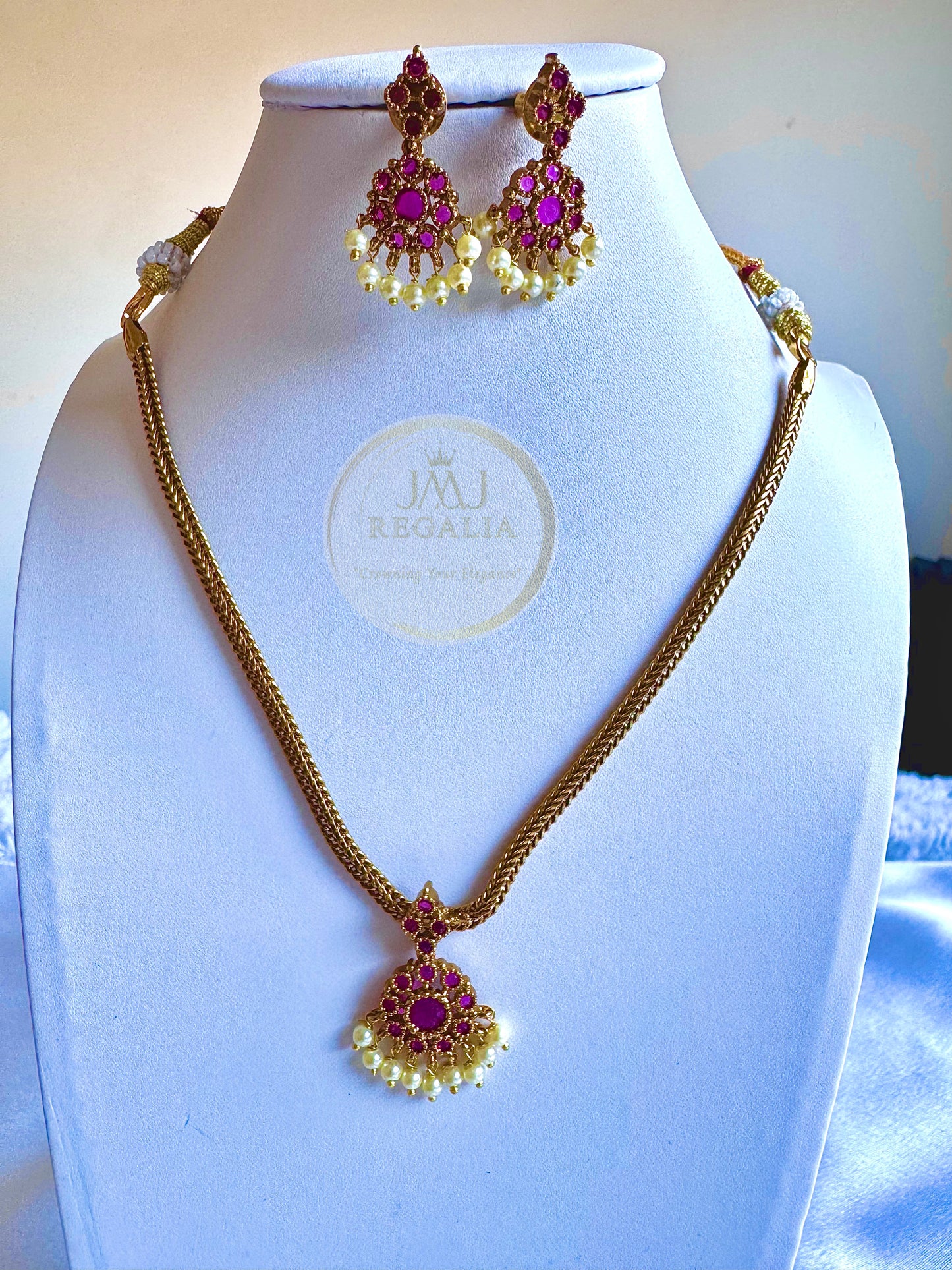 Varnam Attigai - AD Stone Kemp Attigai necklace