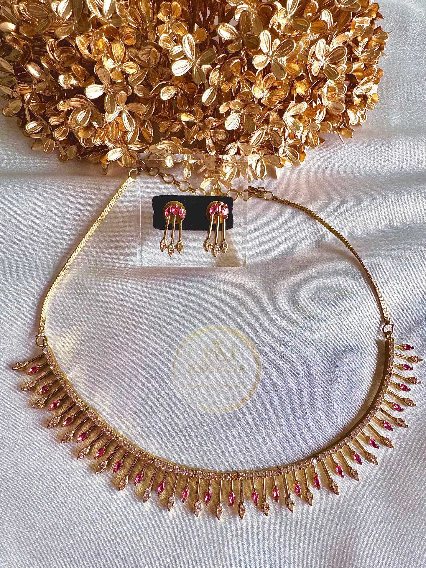 Gleame Crownlet - AD stone needle spark necklace set