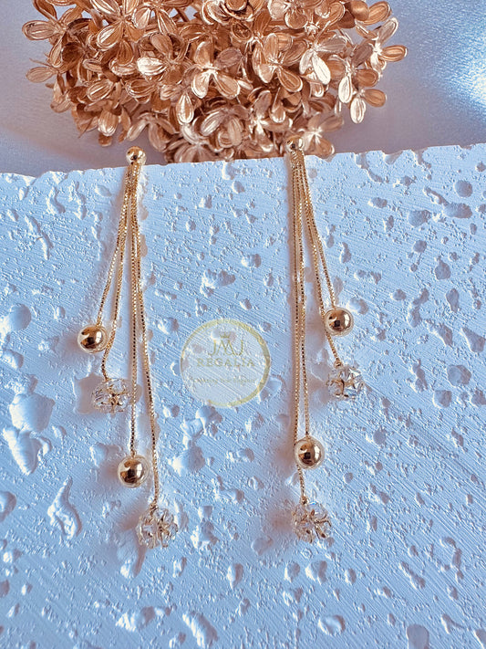 Celestia Drops - Crystal ball with gold plated Earrings