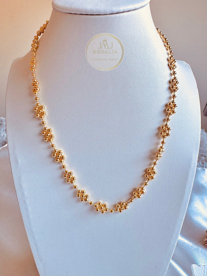 Golden Graffiti - Flower beads long necklace