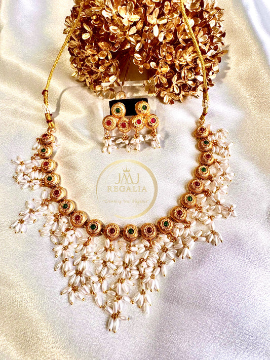 Muthumalika - Rice pearl necklace