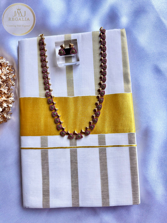 Mallikappoo - White or ivory saree for Temple and Everyday look