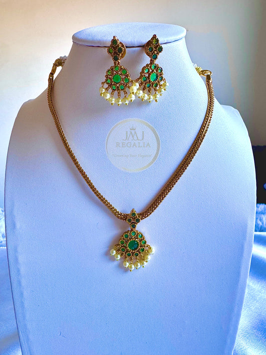 Varnam Attigai - AD Stone Kemp Attigai necklace
